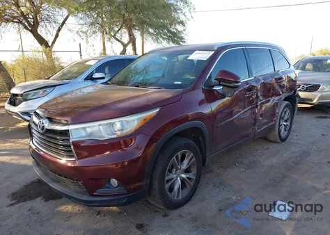 2015 Toyota Highlander Xle V6 from USA, damaged, VIN 5TDKKRFH4FS043444